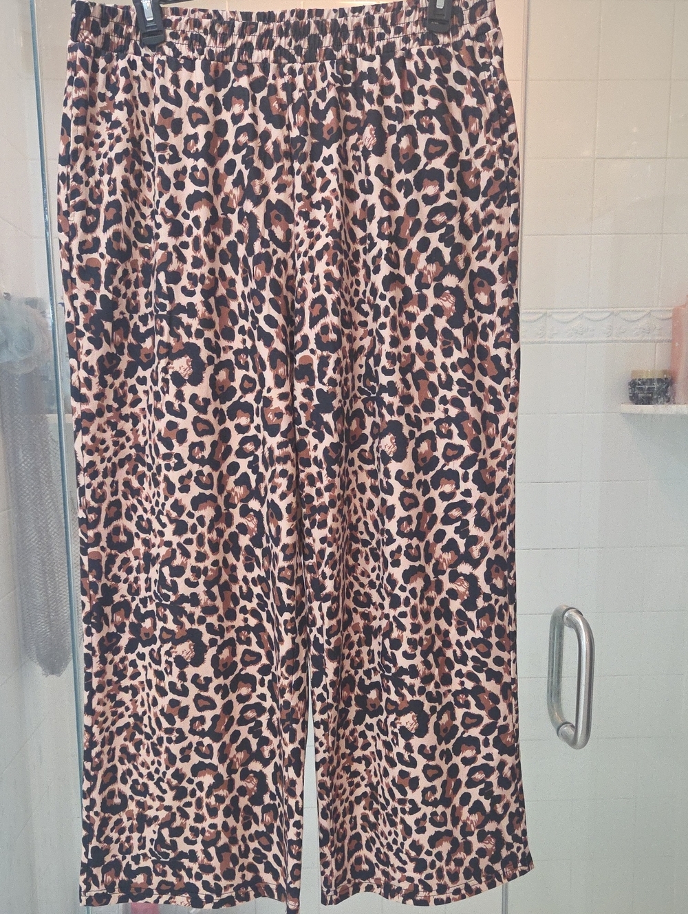 Leopard Print Wide-Leg Pants - Animal Print in Brown/Black
